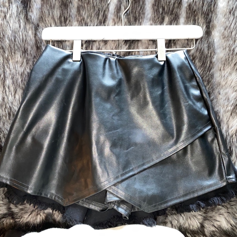 fashion nova leather envelope skirt